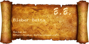 Bieber Betta névjegykártya